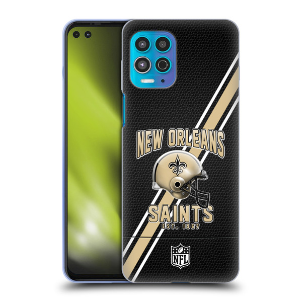 NFL New Orleans Saints Logo Art Football Stripes Soft Gel Case for Motorola Moto G100