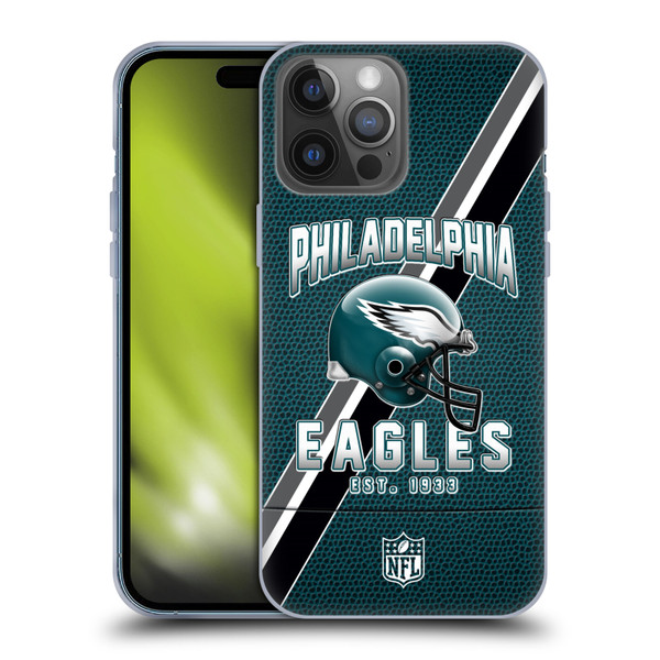 NFL Philadelphia Eagles Logo Art Football Stripes Soft Gel Case for Apple iPhone 14 Pro Max