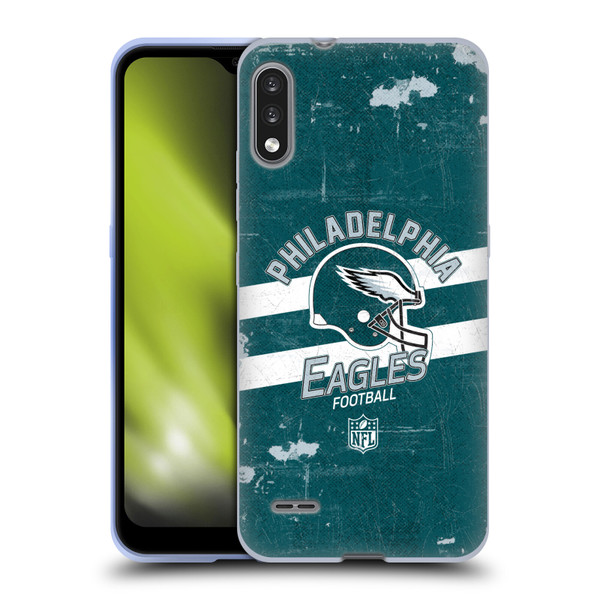 NFL Philadelphia Eagles Logo Art Helmet Distressed Soft Gel Case for LG K22