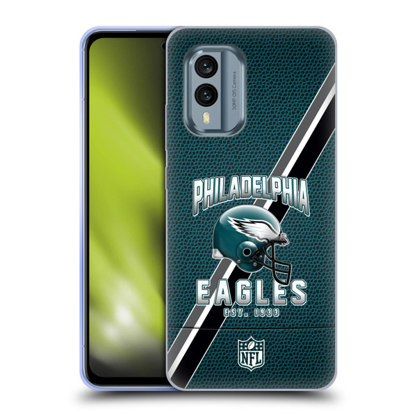 NFL Philadelphia Eagles Logo Art Football Stripes Soft Gel Case for Nokia X30