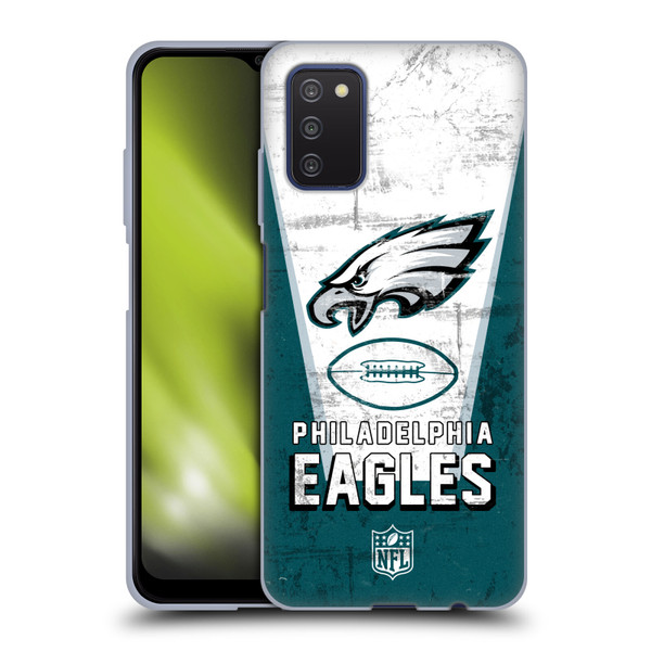 NFL Philadelphia Eagles Logo Art Banner Soft Gel Case for Samsung Galaxy A03s (2021)