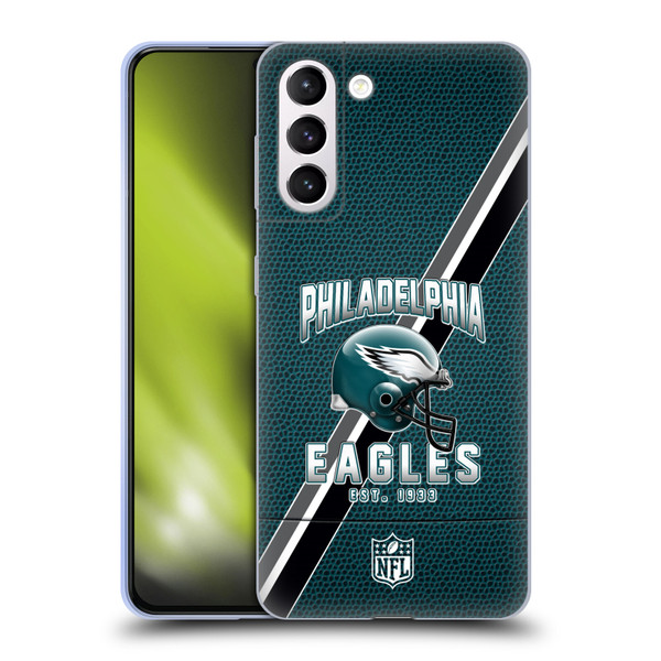 NFL Philadelphia Eagles Logo Art Football Stripes Soft Gel Case for Samsung Galaxy S21+ 5G