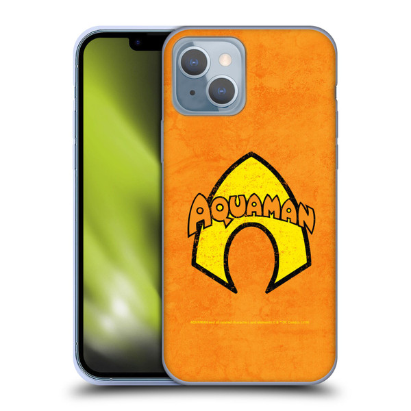 Aquaman DC Comics Logo Classic Distressed Look Soft Gel Case for Apple iPhone 14