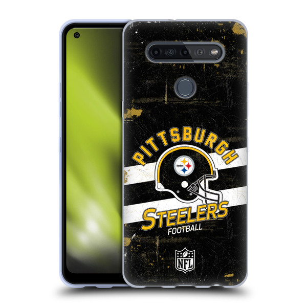 NFL Pittsburgh Steelers Logo Art Helmet Distressed Soft Gel Case for LG K51S