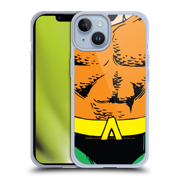 Aquaman DC Comics Logo Uniform Soft Gel Case for Apple iPhone 14