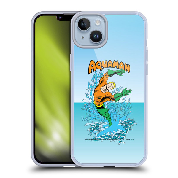 Aquaman DC Comics Fast Fashion Splash Soft Gel Case for Apple iPhone 14 Plus