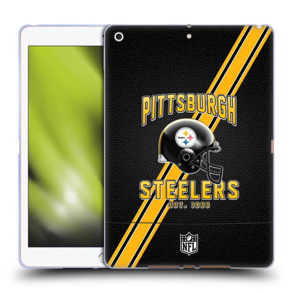 NFL Pittsburgh Steelers Logo Art Football Stripes Soft Gel Case for Apple iPad 10.2 2019/2020/2021