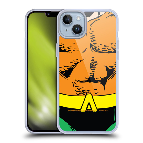 Aquaman DC Comics Logo Uniform Soft Gel Case for Apple iPhone 14 Plus