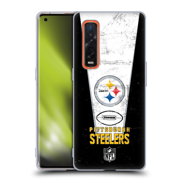 NFL Pittsburgh Steelers Logo Art Banner Soft Gel Case for OPPO Find X2 Pro 5G