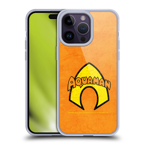 Aquaman DC Comics Logo Classic Distressed Look Soft Gel Case for Apple iPhone 14 Pro Max