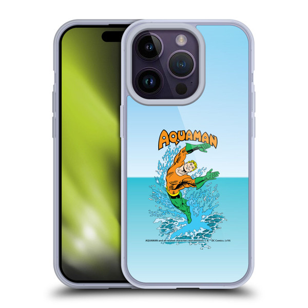 Aquaman DC Comics Fast Fashion Splash Soft Gel Case for Apple iPhone 14 Pro