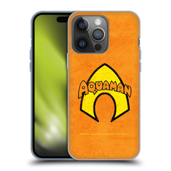 Aquaman DC Comics Logo Classic Distressed Look Soft Gel Case for Apple iPhone 14 Pro
