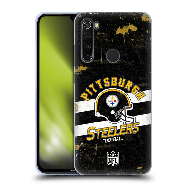NFL Pittsburgh Steelers Logo Art Helmet Distressed Soft Gel Case for Xiaomi Redmi Note 8T