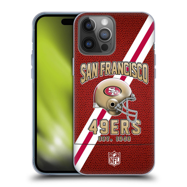 NFL San Francisco 49ers Logo Art Football Stripes Soft Gel Case for Apple iPhone 14 Pro Max