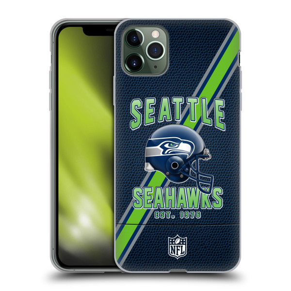 NFL Seattle Seahawks Logo Art Football Stripes Soft Gel Case for Apple iPhone 11 Pro Max