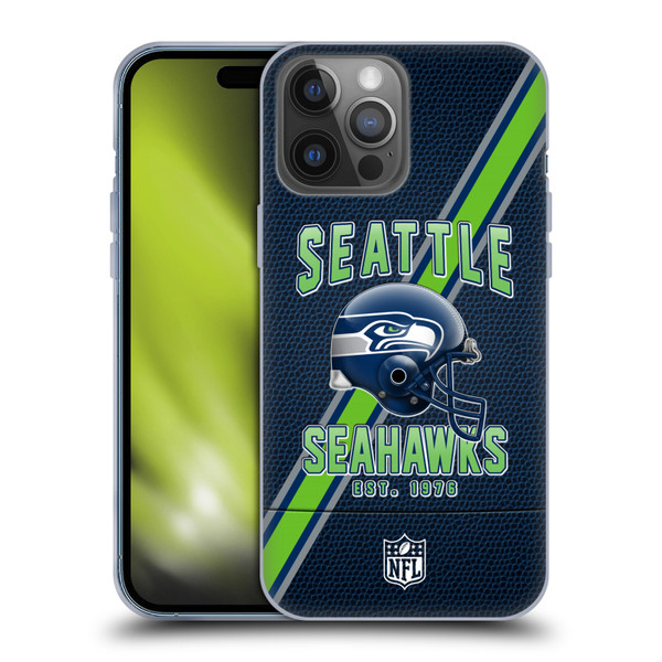 NFL Seattle Seahawks Logo Art Football Stripes Soft Gel Case for Apple iPhone 14 Pro Max
