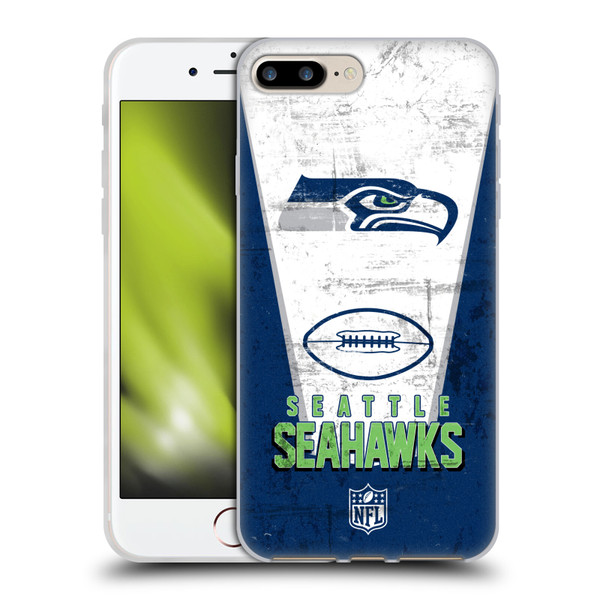 NFL Seattle Seahawks Logo Art Banner Soft Gel Case for Apple iPhone 7 Plus / iPhone 8 Plus