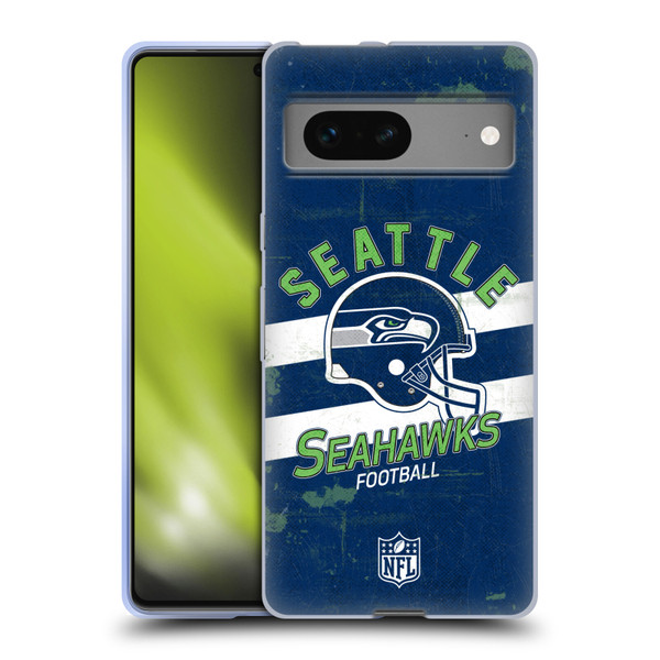 NFL Seattle Seahawks Logo Art Helmet Distressed Soft Gel Case for Google Pixel 7