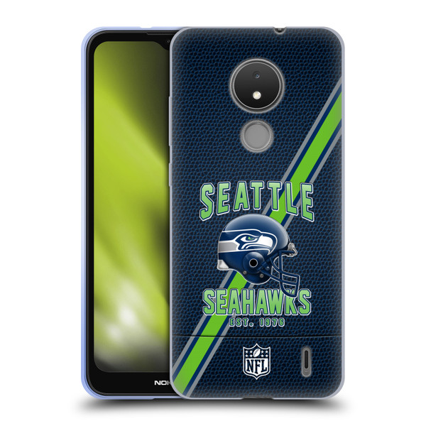NFL Seattle Seahawks Logo Art Football Stripes Soft Gel Case for Nokia C21