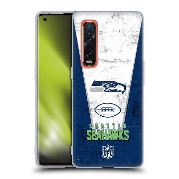 NFL Seattle Seahawks Logo Art Banner Soft Gel Case for OPPO Find X2 Pro 5G