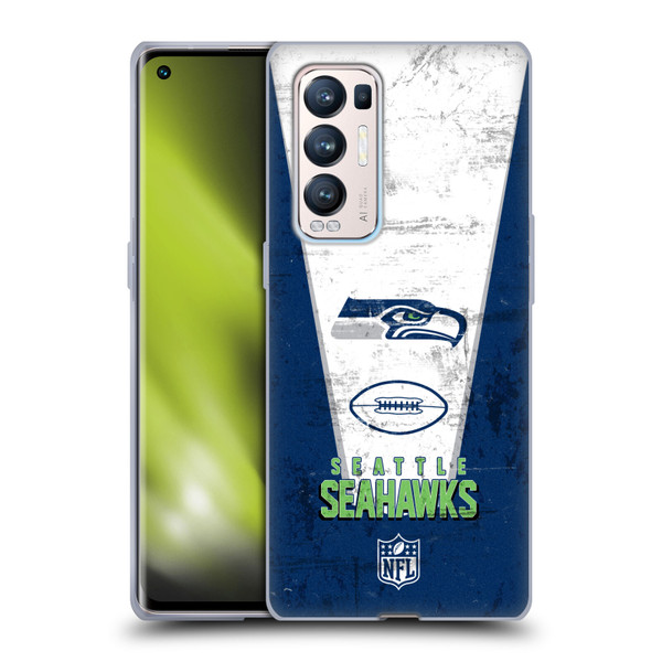 NFL Seattle Seahawks Logo Art Banner Soft Gel Case for OPPO Find X3 Neo / Reno5 Pro+ 5G