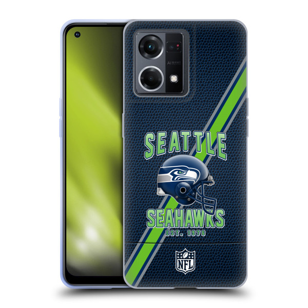 NFL Seattle Seahawks Logo Art Football Stripes Soft Gel Case for OPPO Reno8 4G