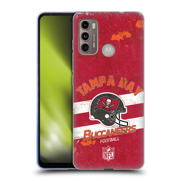 NFL Tampa Bay Buccaneers Logo Art Helmet Distressed Soft Gel Case for Motorola Moto G60 / Moto G40 Fusion
