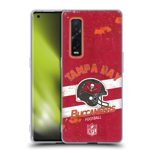 NFL Tampa Bay Buccaneers Logo Art Helmet Distressed Soft Gel Case for OPPO Find X2 Pro 5G