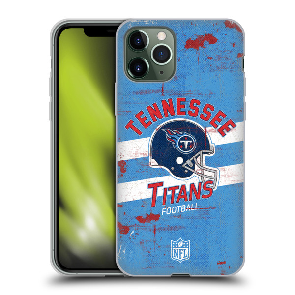 NFL Tennessee Titans Logo Art Helmet Distressed Soft Gel Case for Apple iPhone 11 Pro