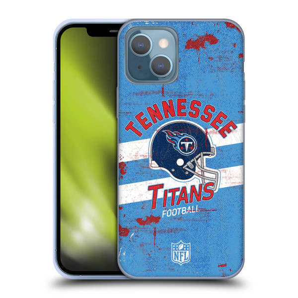 NFL Tennessee Titans Logo Art Helmet Distressed Soft Gel Case for Apple iPhone 13