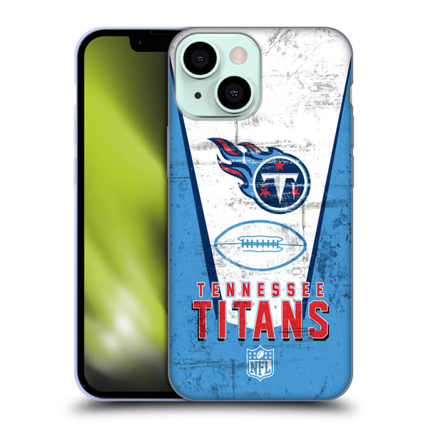 NFL Tennessee Titans Logo Art Banner Soft Gel Case for Apple iPhone 13 Mini