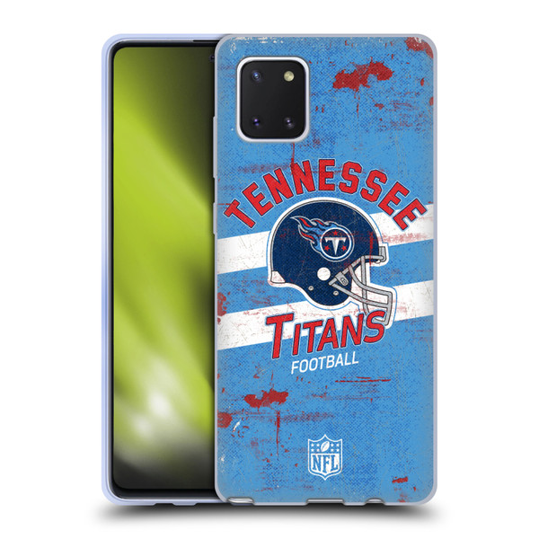 NFL Tennessee Titans Logo Art Helmet Distressed Soft Gel Case for Samsung Galaxy Note10 Lite