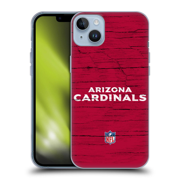 NFL Arizona Cardinals Logo Distressed Look Soft Gel Case for Apple iPhone 14 Plus