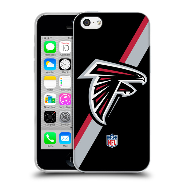 NFL Atlanta Falcons Logo Stripes Soft Gel Case for Apple iPhone 5c