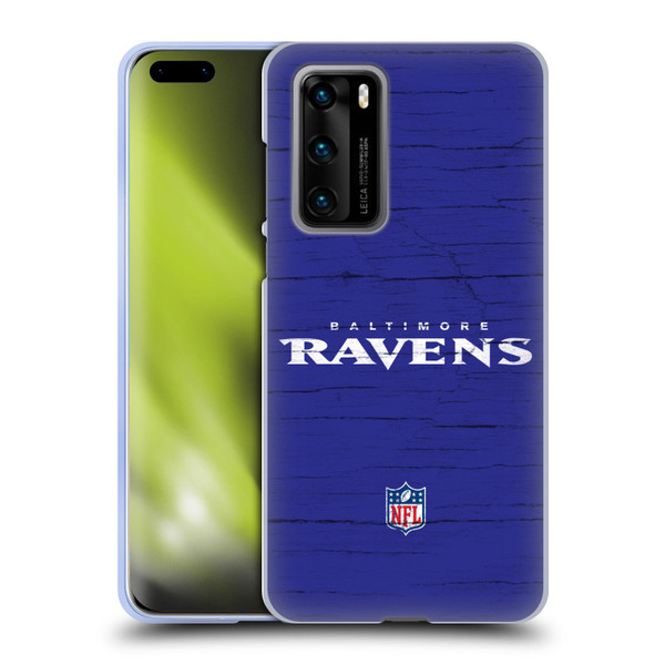 NFL Baltimore Ravens Logo Distressed Look Soft Gel Case for Huawei P40 5G
