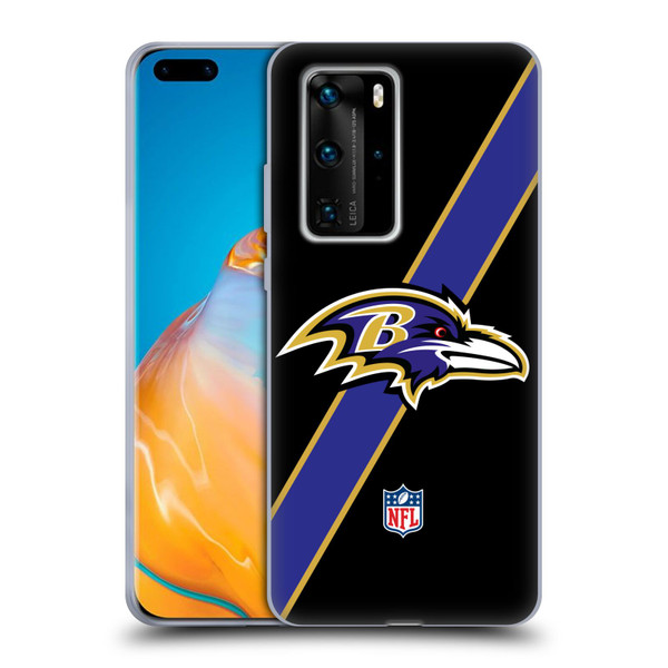 NFL Baltimore Ravens Logo Stripes Soft Gel Case for Huawei P40 Pro / P40 Pro Plus 5G