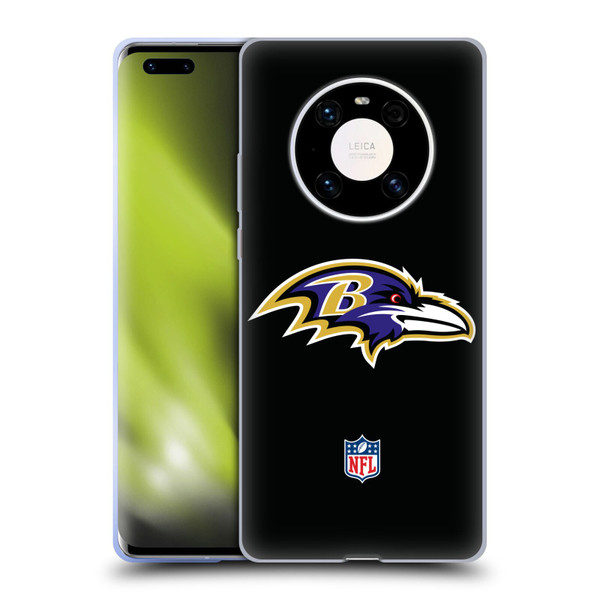 NFL Baltimore Ravens Logo Plain Soft Gel Case for Huawei Mate 40 Pro 5G