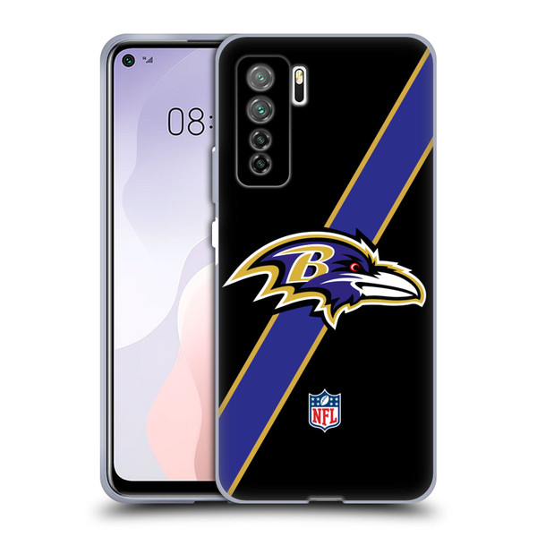 NFL Baltimore Ravens Logo Stripes Soft Gel Case for Huawei Nova 7 SE/P40 Lite 5G