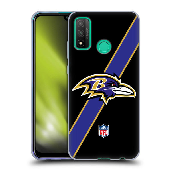 NFL Baltimore Ravens Logo Stripes Soft Gel Case for Huawei P Smart (2020)