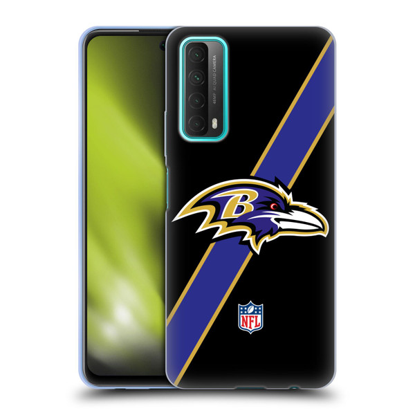 NFL Baltimore Ravens Logo Stripes Soft Gel Case for Huawei P Smart (2021)