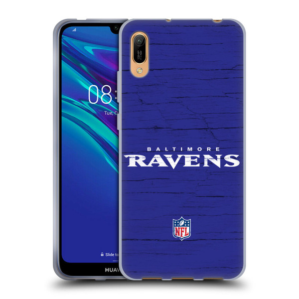 NFL Baltimore Ravens Logo Distressed Look Soft Gel Case for Huawei Y6 Pro (2019)