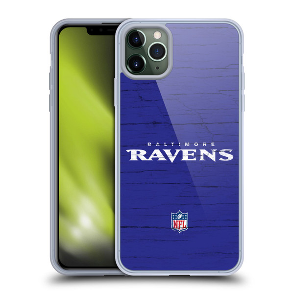 NFL Baltimore Ravens Logo Distressed Look Soft Gel Case for Apple iPhone 11 Pro Max