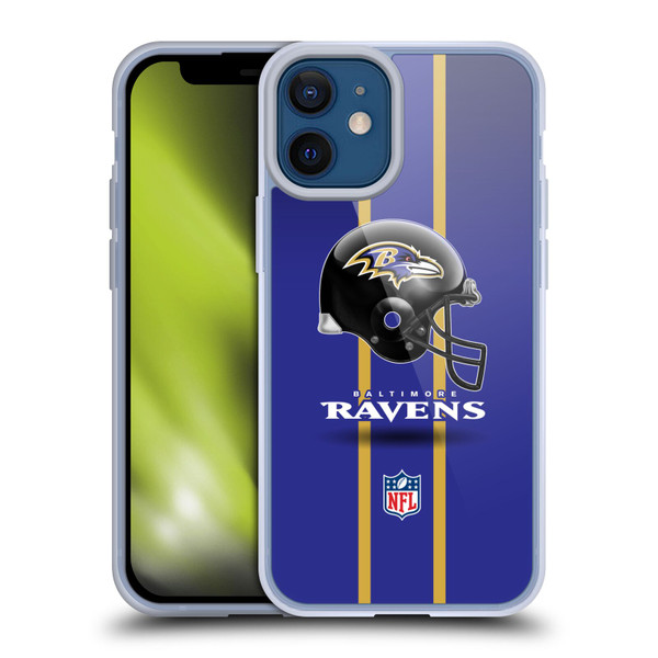 NFL Baltimore Ravens Logo Helmet Soft Gel Case for Apple iPhone 12 Mini