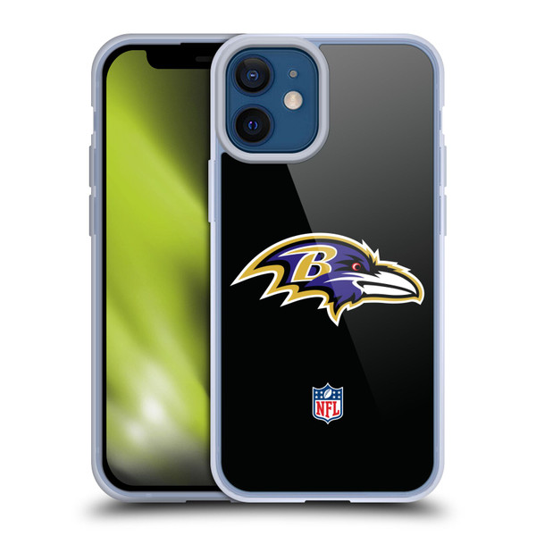 NFL Baltimore Ravens Logo Plain Soft Gel Case for Apple iPhone 12 Mini