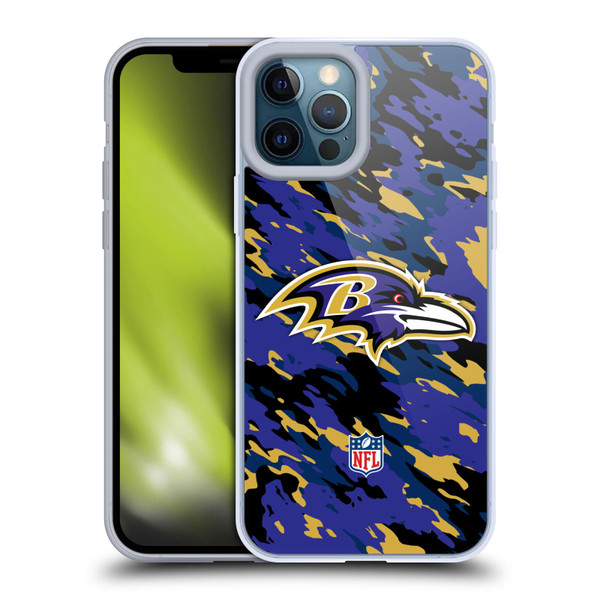 NFL Baltimore Ravens Logo Camou Soft Gel Case for Apple iPhone 12 Pro Max
