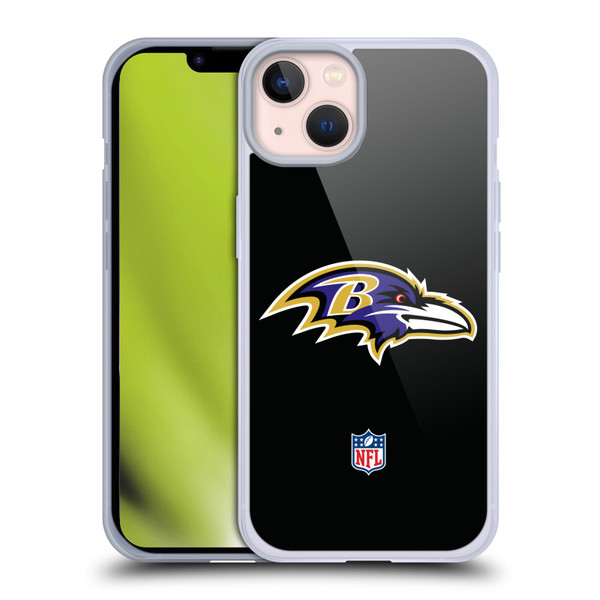 NFL Baltimore Ravens Logo Plain Soft Gel Case for Apple iPhone 13