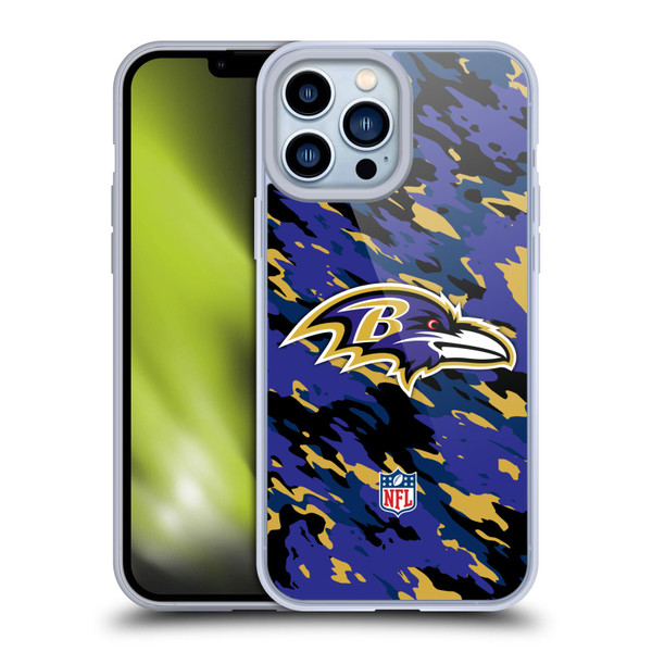NFL Baltimore Ravens Logo Camou Soft Gel Case for Apple iPhone 13 Pro Max