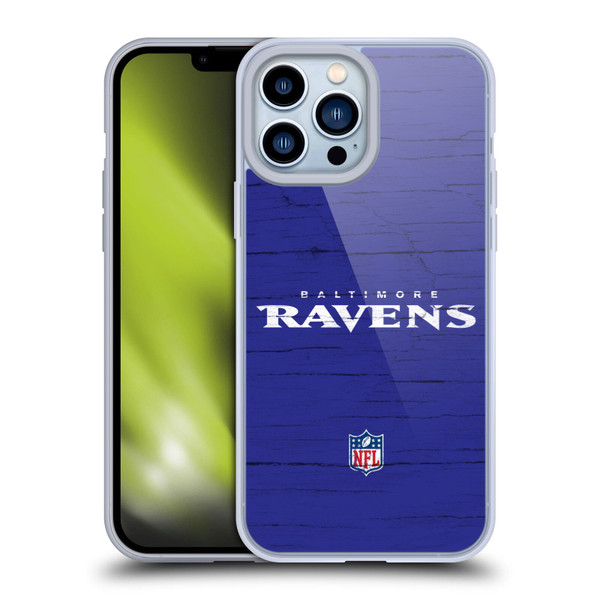 NFL Baltimore Ravens Logo Distressed Look Soft Gel Case for Apple iPhone 13 Pro Max