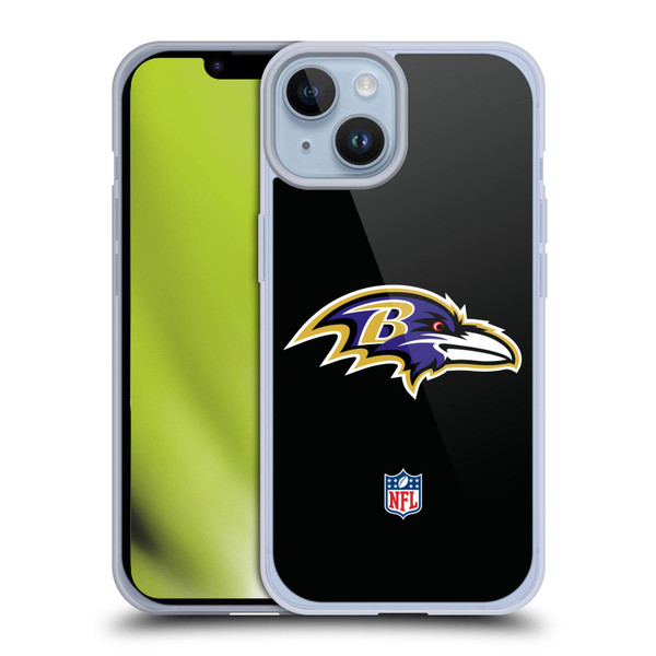 NFL Baltimore Ravens Logo Plain Soft Gel Case for Apple iPhone 14