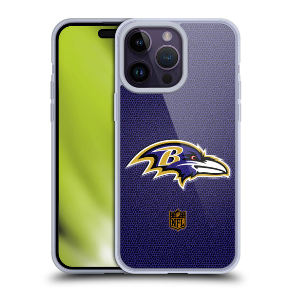 NFL Baltimore Ravens Logo Football Soft Gel Case for Apple iPhone 14 Pro Max